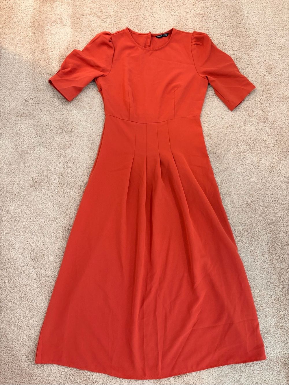 SHEIN Orange Maxi Dress with Puff Sleeves #110